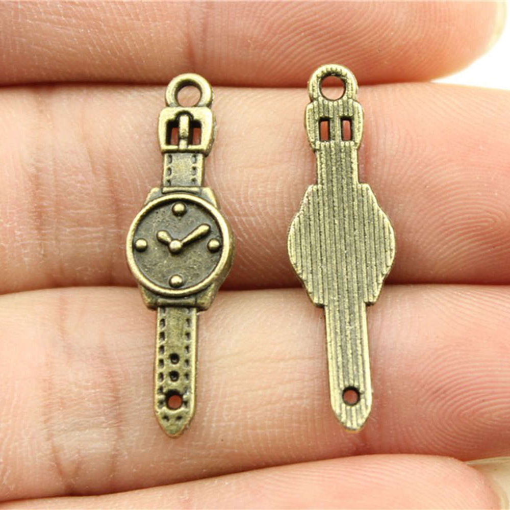 Jewelry Watches Silver - 10 adet 30x9mm 2 Renk Antik