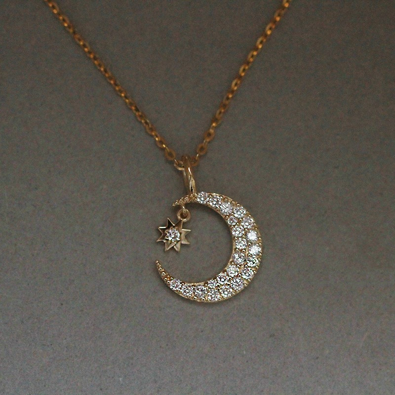 Kadınlar için zarif Ay Yıldız  - Crystal Choker Necklace incelemesi ve fiyatı